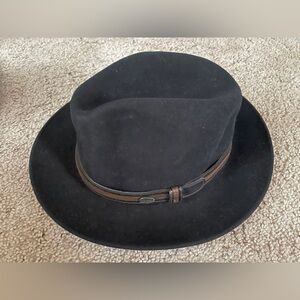 Bailey of Hollywood Black Fedora Hat with Brown Band